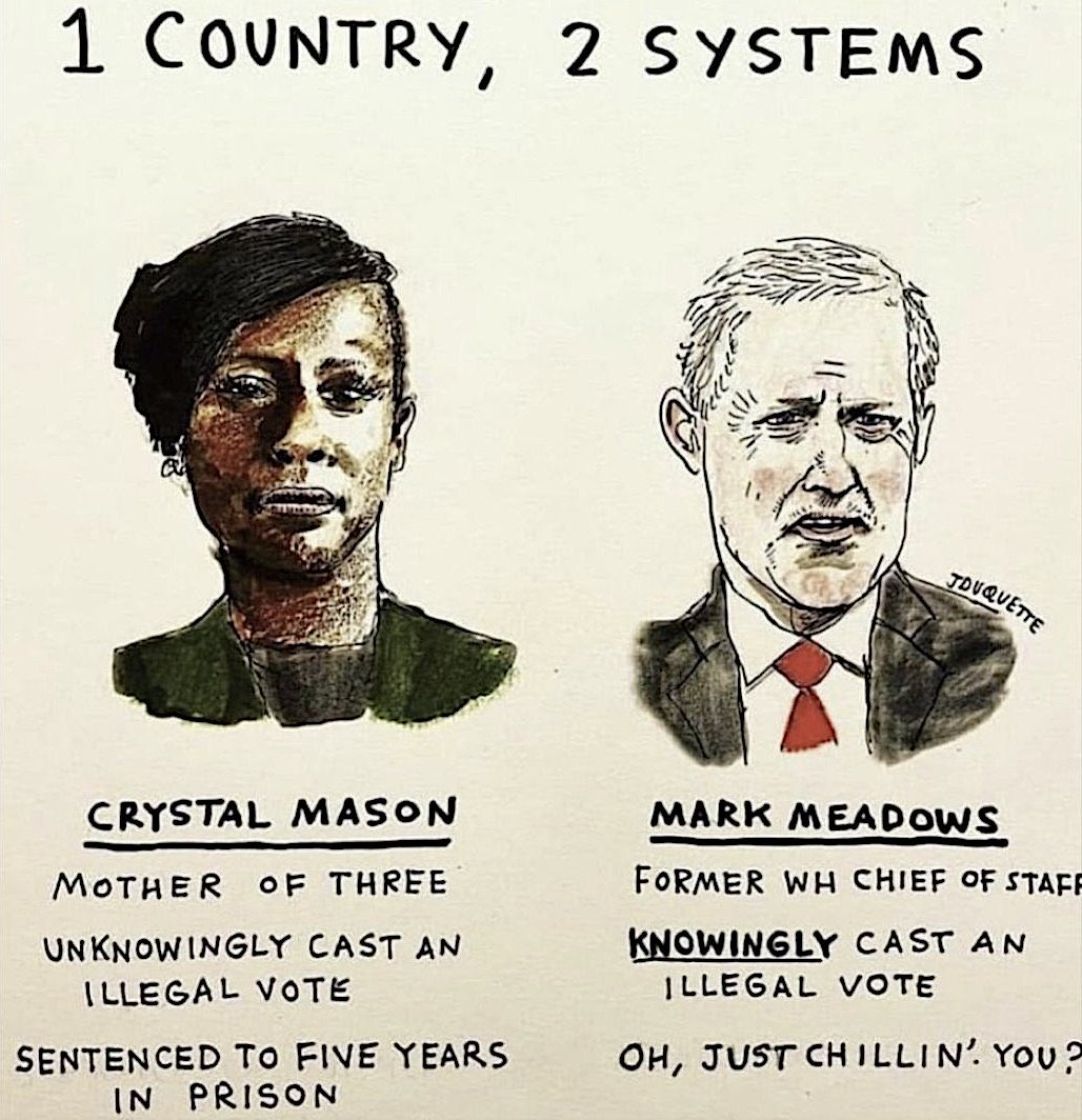 Take a look at Crystal Mason and Mark Meadows. What do you see here? 💔😢 As a county, we MUST do better! Let it begin with us! #DemVoice1 #ProudBlue #Fresh