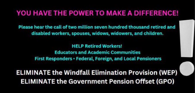 Gacorvette's tweet photo. US RETIRED SENIORS who worked 2+JOBS throughout our lives to make ends meet in order to support our families NEED 100% of the Social Security we paid into! Remind @POTUS #RepealWEP #RepealGPO it's a campaign promise &amp; we're desperate! We NEED FAIRNESS for SENIORS! ASAP!⚖️🇺🇸👨‍🦽😭👨‍🦳 https://t.co/orMrnCTrry