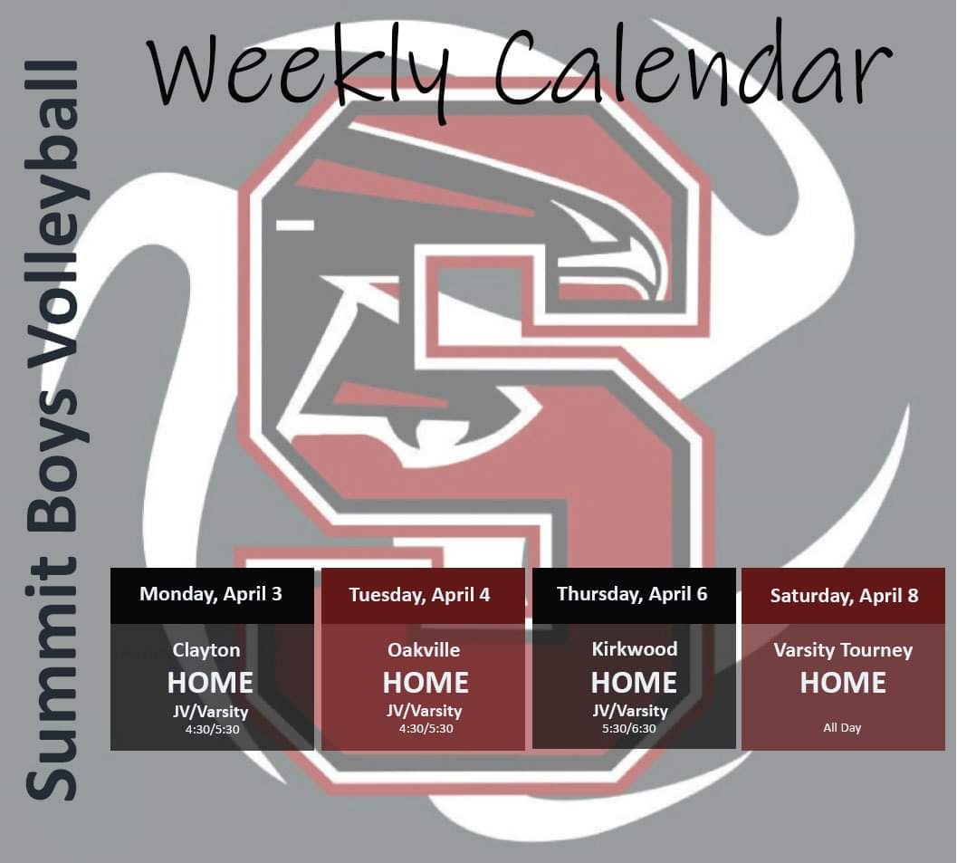 STLFrog's tweet photo. This week at a glance! @RSHSsports @RSHSPrincipal @RSHSVB @rshs2025 Tuesday and Thursday games in lower gym. https://t.co/PBLIzJ6qHz