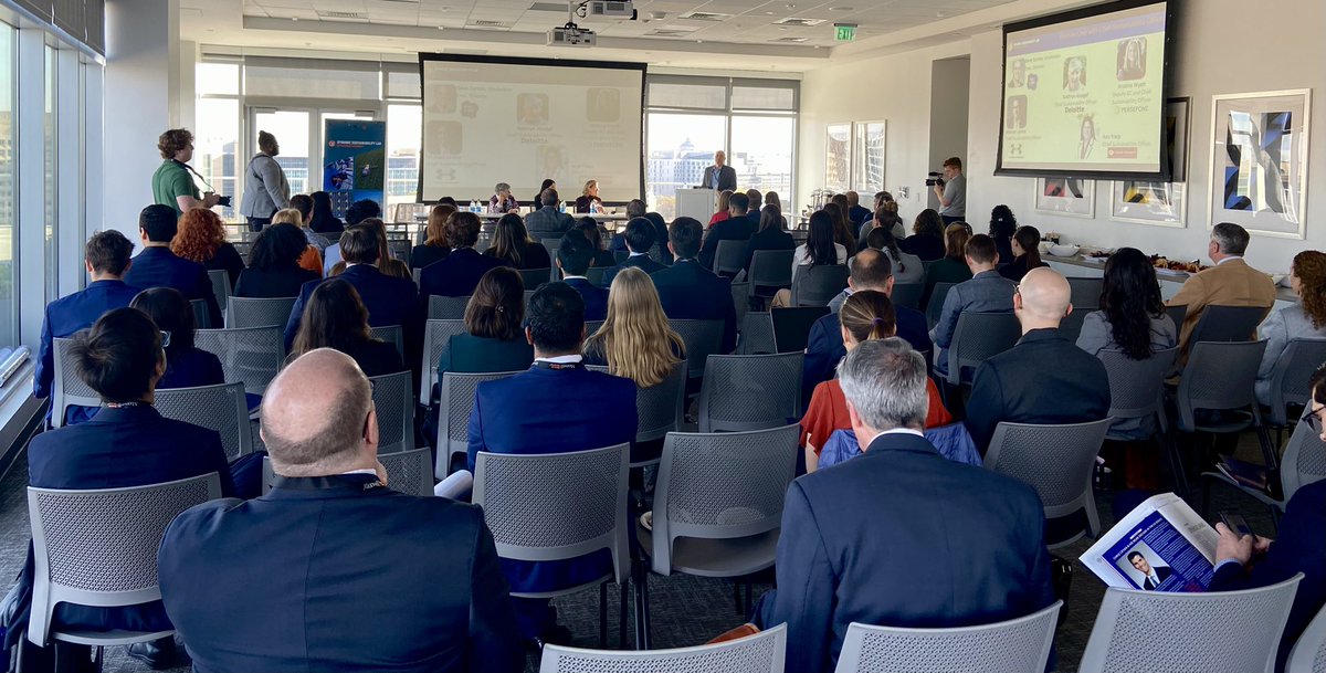 The Inaugural 2-Day  @dynamicslabsu Sustainability Symposium in Washington DC started today. Over 200 attendees from Industry and Government + NGOs today and tomorrow.  First panel was Fireside Chat with Corporate Leaders <a href="/MaxwellSU/">Maxwell School</a>