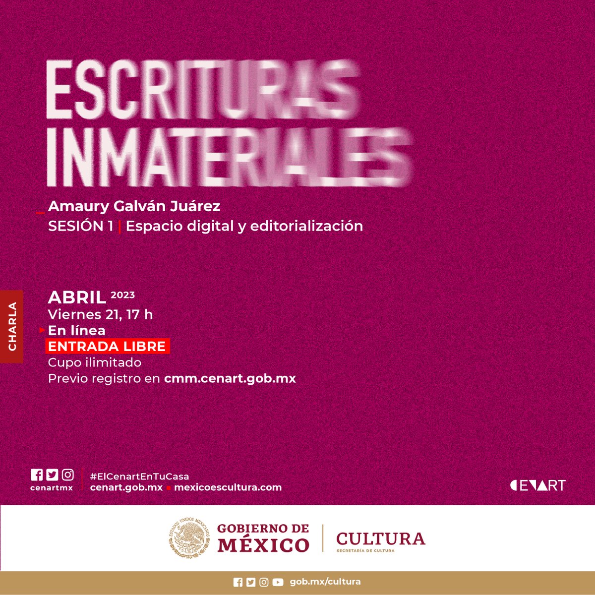 cmm_cenart's tweet photo. ¡Regresa el seminario permanente #EscriturasInmateriales! 📚
Un encuentro para la investigación, el estudio y la reflexión sobre la escritura.
Si ya conoces la dinámica, o es la primera vez que participas, puedes registrarte aquí: https://t.co/3Yttque04r https://t.co/VDFcYXS9PD