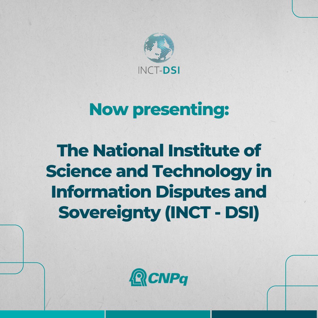 inct_dsi's tweet photo. We are a team of Brazilian and international experts dedicated to developing studies in three information-related dimensions:

1) Academic Sovereignty;
2) Circulation of Information in Legacy Media;
3) Circulation of Information Mediated by Platforms and Algorithms. https://t.co/8yZb4Y03Cf