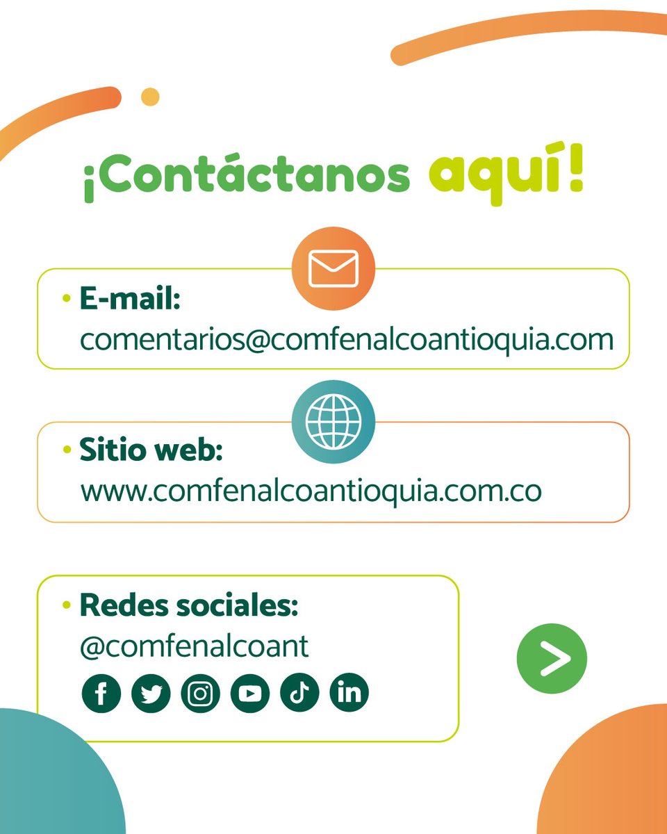 ComfamiliarAnt's tweet photo. Ahora Comfamiliar Camacol es Comfenalco Antioquia
Conoce nuestros canales de comunicación y resuelve todas tus inquietudes 🧡💚

Juntos estamos bien 💚 https://t.co/l5iyqgjvlD