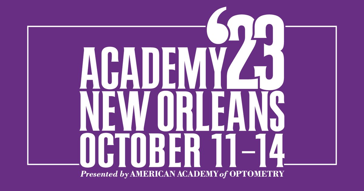 aaopt's tweet photo. It's here! Check out the 2023 Program Preview Guide and start planning your visit to New Orleans today: https://t.co/XUxUsH7Sxt #AAOptometry #optometry #Academy2023 https://t.co/vWWdAaDUMq