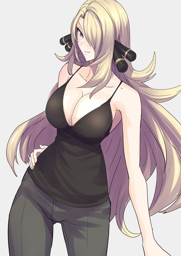 シロナ(ポケモン) 「あとシロナさん #これでフォロワーさん増えました 」|クラッシュ黒猫🎨(skeb停止中)のイラスト