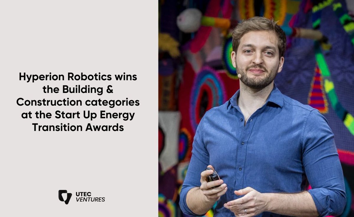 UTEC Ventures (@utecventures) on Twitter photo 🏆 Congratulations to <a href="/HyperionRobots/">Hyperion Robotics</a> for winning the Start Up Energy Transition (SET) Awards in the Building & Construction categories!
We applaud the team for achieving this milestone and for their dedication to solving complex issues in the construction industry. 🏆 Congratulations to <a href="/HyperionRobots/">Hyperion Robotics</a> for winning the Start Up Energy Transition (SET) Awards in the Building & Construction categories!
We applaud the team for achieving this milestone and for their dedication to solving complex issues in the construction industry.