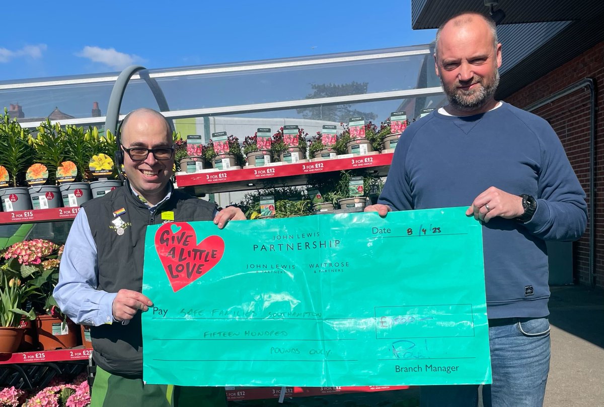 A big thank you to <a href="/waitrose/">Waitrose & Partners</a> Portswood, who have donated £1500 to support our work in bringing #belonging to families across Southampton.