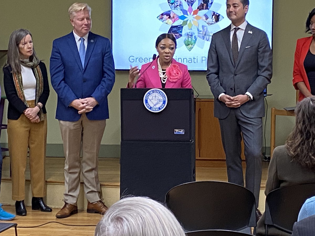 Aftab Pureval and Council member Meeka D. Owens announcing the 2023 Green Cincinnati plan. <a href="/WLWT/">WLWT</a> <a href="/AftabPureval/">Aftab Pureval</a> <a href="/CMMeekaOwens/">Councilwoman Meeka D. Owens</a>