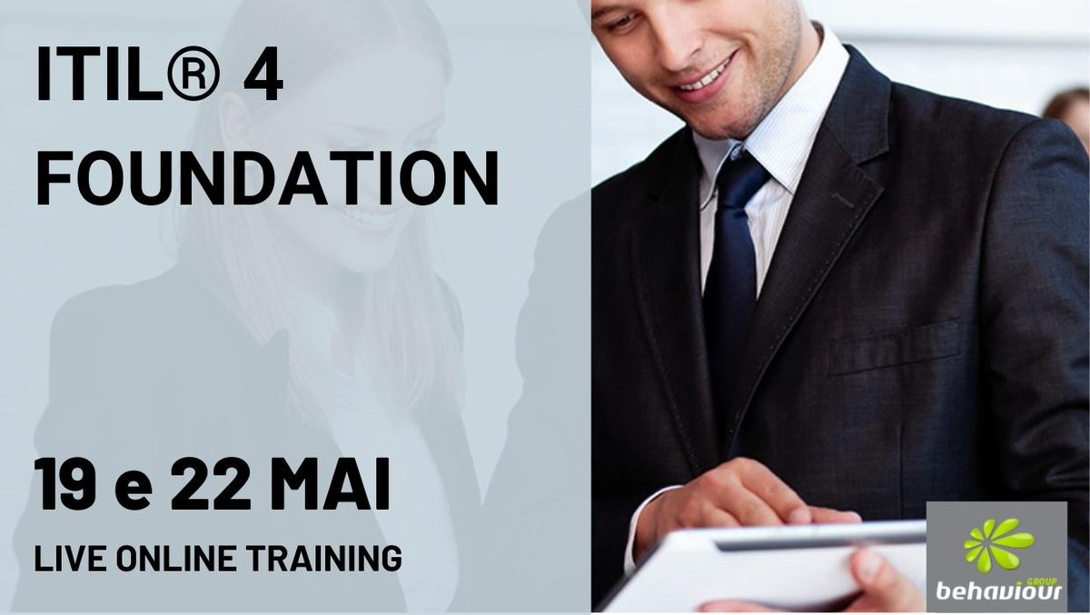 O curso ITIL 4 Foundation é o primeiro passo para a Certificação em Gestão de Serviços dependentes do TI e das TIs. Prepare-se para... behaviour-group.com/PT/curso-itil-…

#itil #itservicemanagement #gestaoservicosti #onlinecourse #onlinetraining #formacaoonline #onlinecourse #behaviourgroup