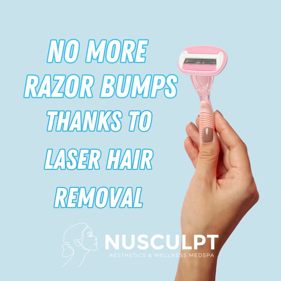 Are you tired of shaving, plucking, or waxing? 🪒
Do you get razor bumps or acne-like breakouts when you get rid of unwanted hair? 
If so, you may want to consider laser hair removal. 

Call us today at 859-331-0555 

#Nusculptcrestviewhills #laserhair #hairremoval #razorbumps