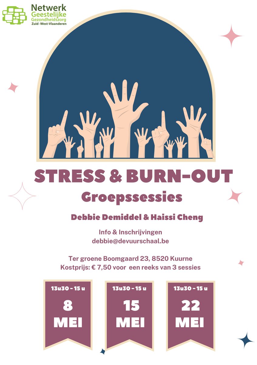 Binnenkort houden psychologe Debbie &amp; ik groepssessies voor iedereen met stress- en/of burn-outklachten. We praten over burn-out en stress, we geven inzicht en we geven tips en tricks mee. Individuele begeleiding is nadien ook mogelijk.  #mentalegezondheid #zorgenvoorjezelf