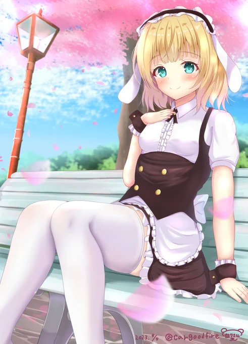 桜と紗路#gochiusa #ごちうさ 