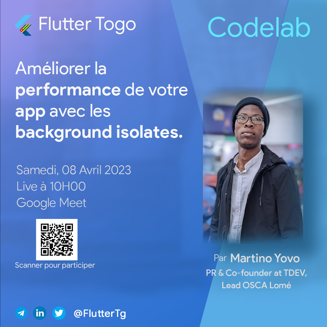 FlutterTg's tweet image. Comment optimiser votre application, et son utilisation de ressources pour éviter une expérience dégradée lors d'opérations sollicitant un peu plus les ressources du matériel ?
C'est le thème de notre prochain Codelab.