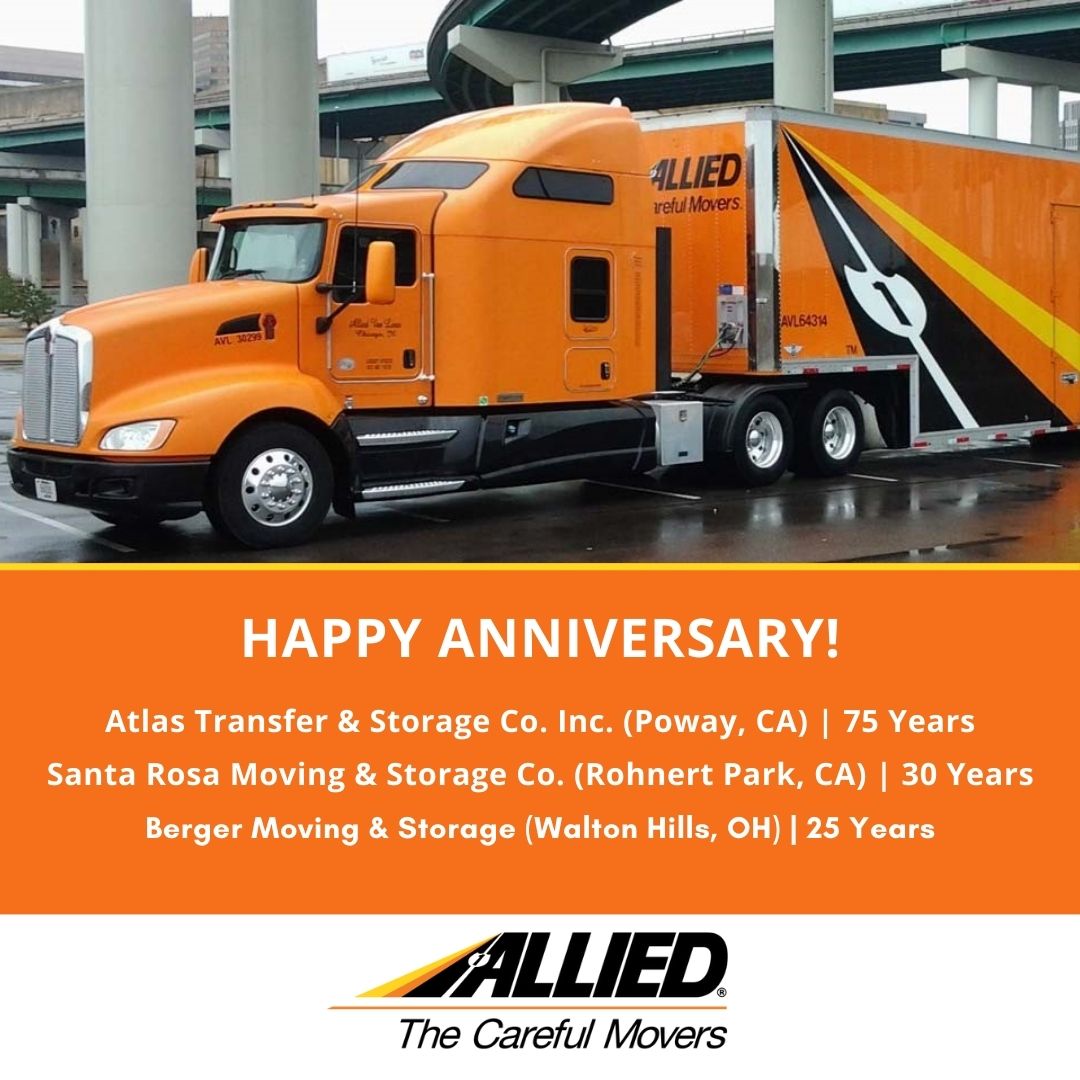 alliedvl's tweet photo. Congratulations to all our agents celebrating their anniversaries this month! We can always count on you to come through for our customers. #movingtip #moving #movingvan #home #house #newhome #movingday #spring https://t.co/5dmdTwK3YT