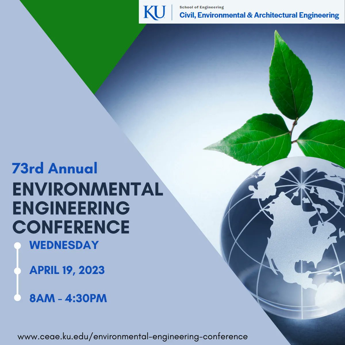 WSUEFC's tweet image. The 73rd KU Environmental Engineering Conference is on April 19. This year's theme is, “Finding Solutions in a Non-Linear World: Equity, Escalation, and Capital Planning.”  You can get more information and register using the following link: ceae.ku.edu/environmental-…. @KUCEAE