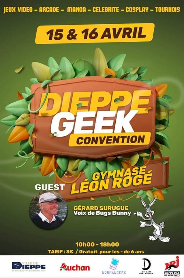 normangeekasso's tweet photo. DIEPPE GEEK le 15 et 16 Avril 2023
Une premiere convention geek à dieppe cela se fête 🥳 🥳 
Jeux video à gogo, aïkido, tournois, manga, cosplay, invité de marque 

En prime un petit prix 3€ l'entrée 😊
#dieppe #dieppegeek #dieppegeekconvention https://t.co/ub0hZk7CSD