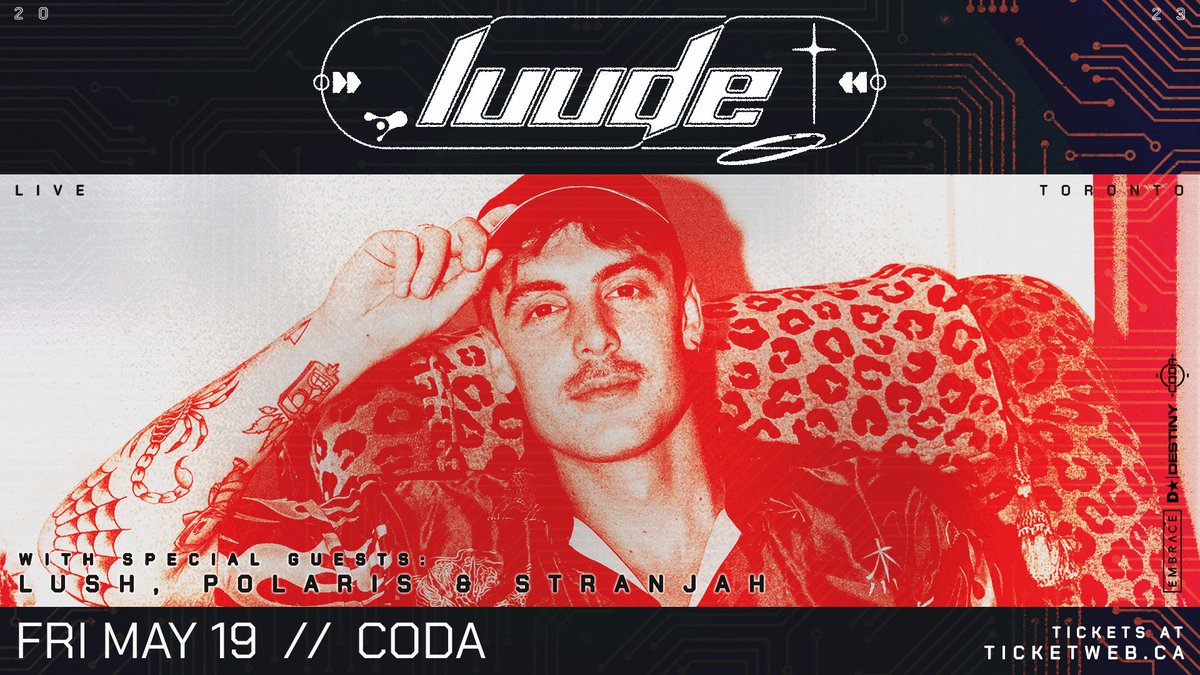 JUST ANNOUNCED: Luude makes his #Toronto debut in May at CODA! - mailchi.mp/5f42244ac3fa/h…
