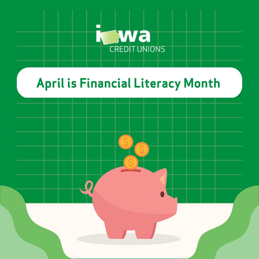 icul's tweet photo. April is Financial Literacy Month. #IowaCreditsUnions are committed to helping improve the financial literacy of Iowans, whether it's by teaching children good savings habits, helping entrepreneurs start a business or providing coaching to new homeowners. #GrowingIowa #ialegis https://t.co/pVrWxeO7Xw