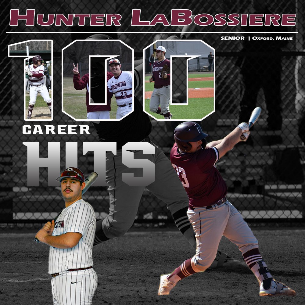 UMFBeaverBall's tweet photo. Congratulations to the 12th member of the 100 hit club in UMF Baseball History. Couldn't be happier for @Labosss_23 , great accomplishment for a great human! #moretocome https://t.co/6rqE2QFCem