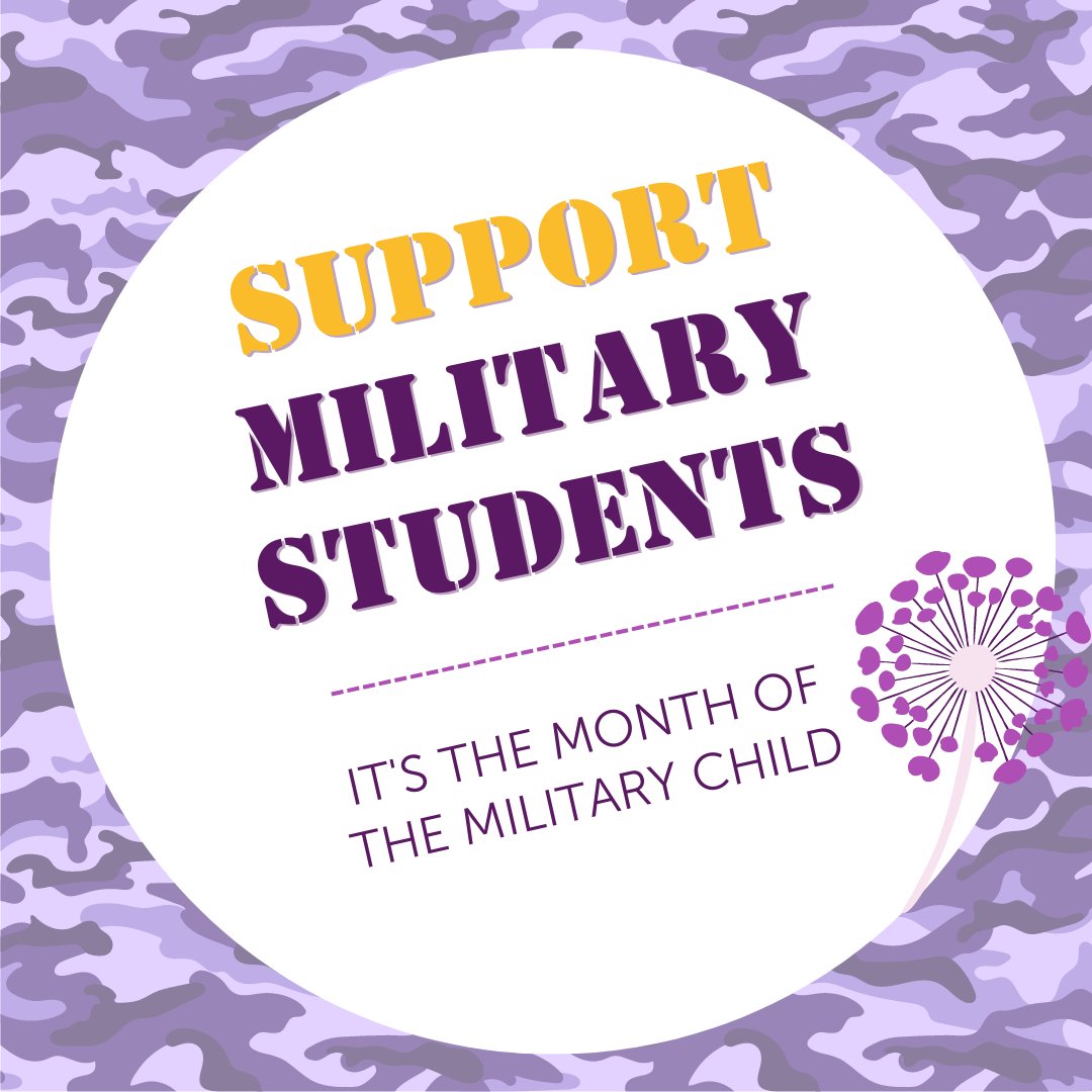💜 April is the Month of the Military Child &amp; we're proud to honor &amp; celebrate our military-connected families this month &amp; throughout the year. 💜

Let's show our military students some love, Oaks! #MOMC