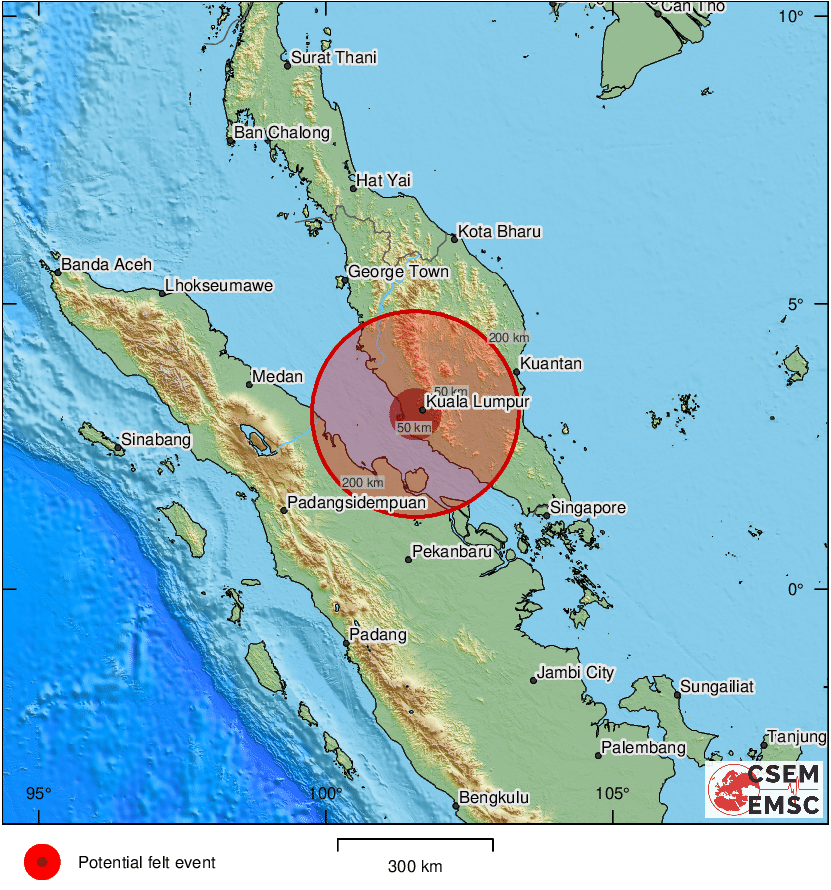 LastQuake's tweet photo. #Earthquake (#gempa bumi) possibly felt 31 sec ago in #Malaysia. Felt it? Tell us via:
📱https://t.co/LBaVNedgF9
🌐https://t.co/AXvOM7I4Th
🖥https://t.co/wPtMW5ND1t
⚠ Automatic crowdsourced detection, not seismically verified yet. More info soon! https://t.co/zhWnOgK5Po