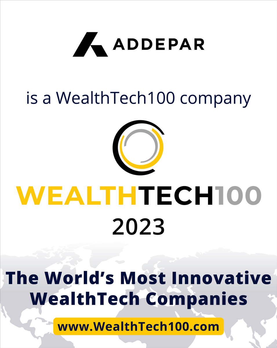 Fintech_Global's tweet image. A big well done to @Addepar for making it onto the #WealthTech100 list. 

Find the full list here: fintech.global/wealthtech100/

#WealthTech #FinTech