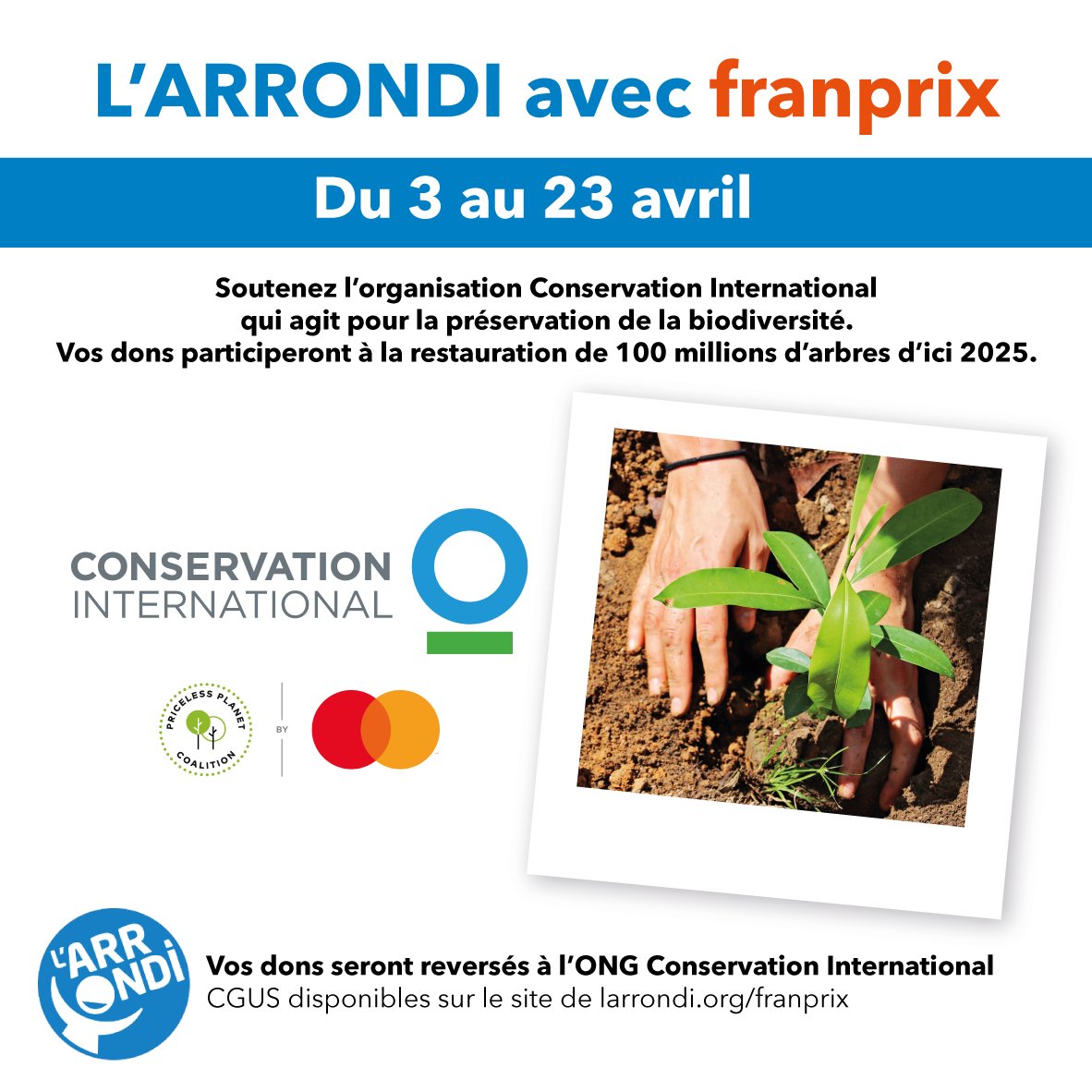 Mastercard France (@mastercardfr) on Twitter photo C'est parti ⏰
Jusqu’au 23/04, optez pour l'arrondi en
caisse avec #Mastercard, <a href="/microdon_fr/">microDON</a>, <a href="/WorldlineFrance/">Worldline France</a> et <a href="/ConservationOrg/">Conservation Intl</a> dans les supermarchés <a href="/franprix/">Franprix</a> pour soutenir la #PricelessPlanetCoalition et contribuer à la restauration de 100 millions d'arbres d'ici 2025 🌿 C'est parti ⏰
Jusqu’au 23/04, optez pour l'arrondi en
caisse avec #Mastercard, <a href="/microdon_fr/">microDON</a>, <a href="/WorldlineFrance/">Worldline France</a> et <a href="/ConservationOrg/">Conservation Intl</a> dans les supermarchés <a href="/franprix/">Franprix</a> pour soutenir la #PricelessPlanetCoalition et contribuer à la restauration de 100 millions d'arbres d'ici 2025 🌿