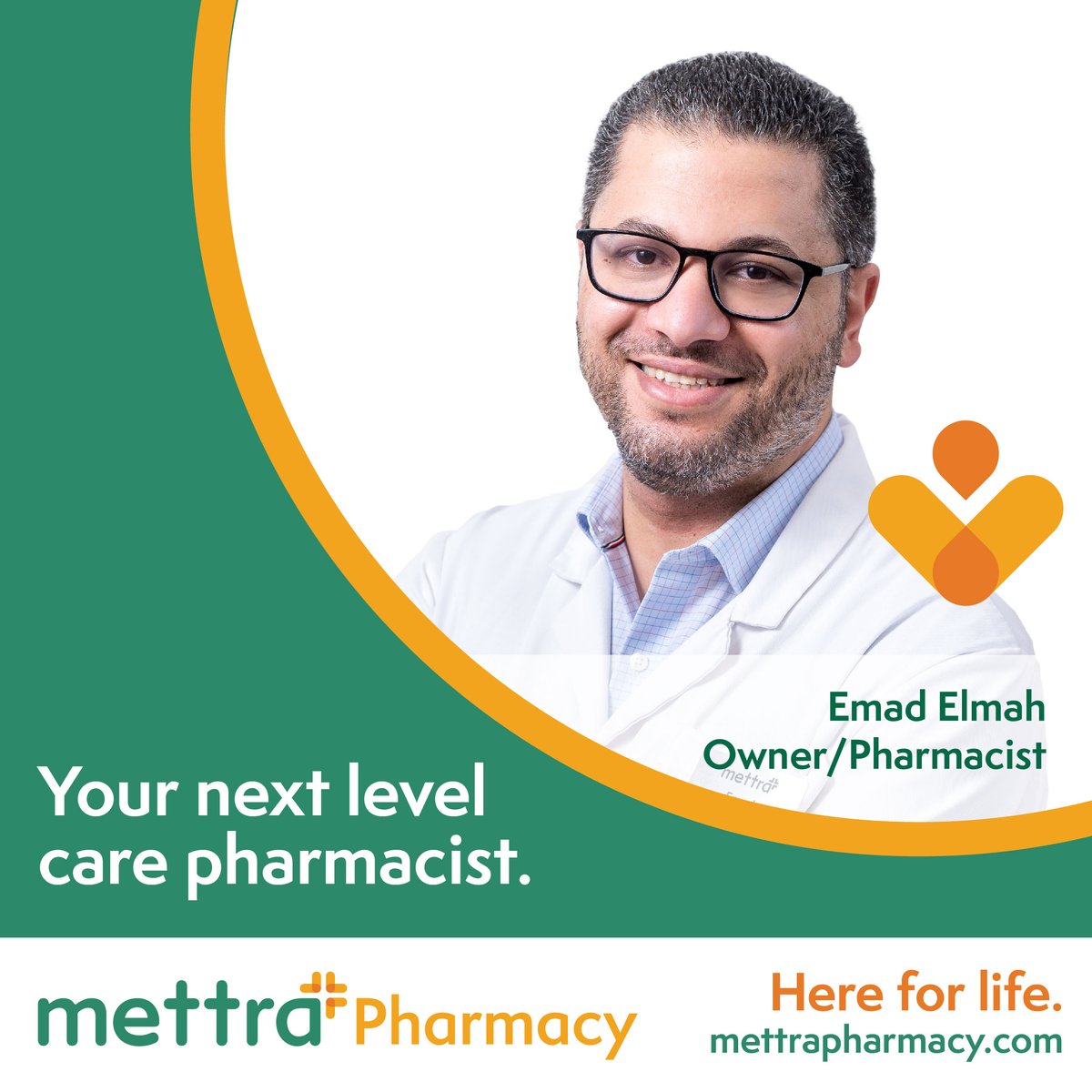 MettraPharmacy's tweet photo. Meet Emad! One of our next-level care #Pharmacists! Emad is the proud owner of #sherwoodpark mettra Pharmacy! 

#communitypharmacy #independentpharmacy #pharmacy #meettheteam #local https://t.co/0j5vjHH2vk