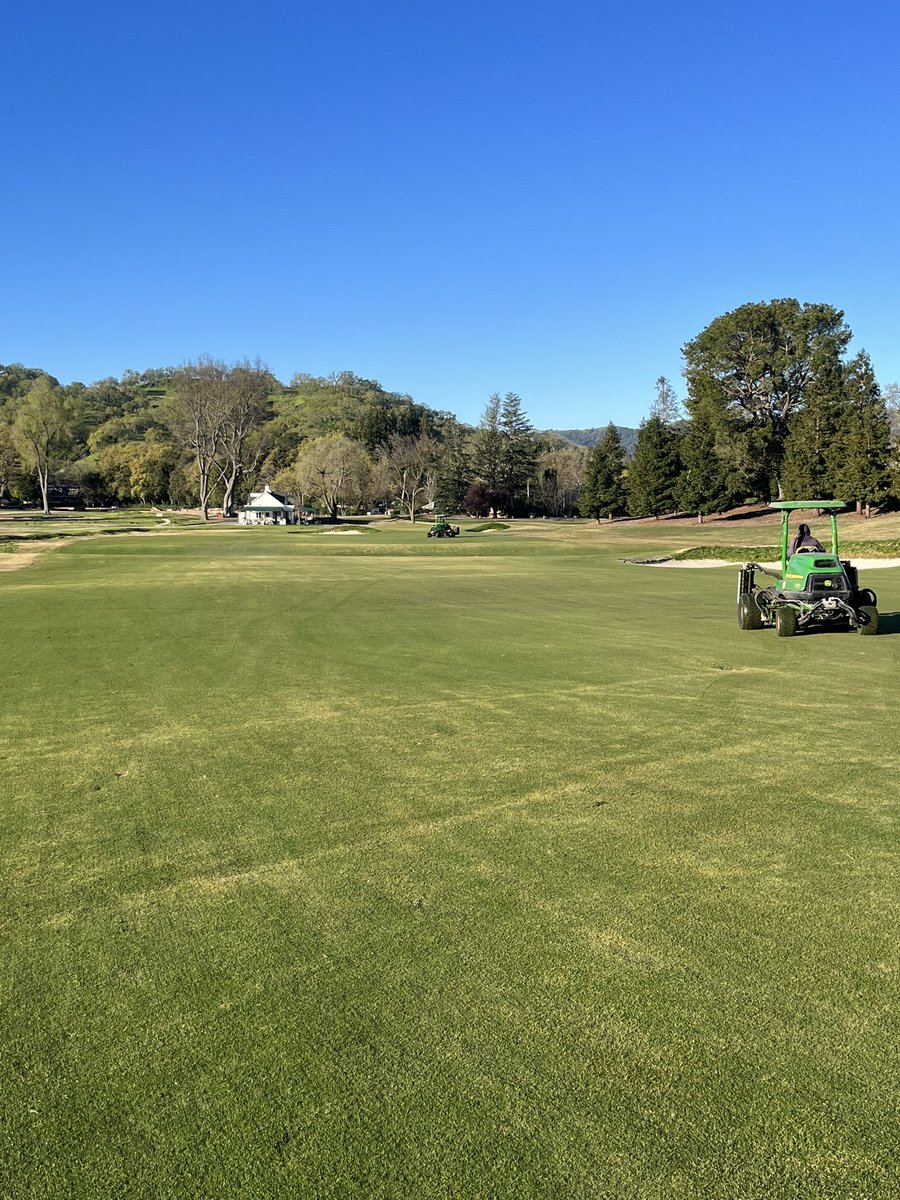 First fairway mow of the season. It's about time. With some warmer temps coming this week, the bermuda is going to explode!
