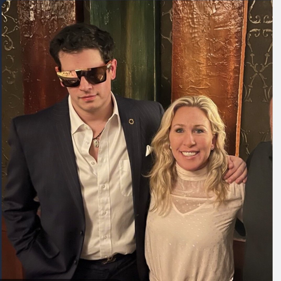 taradublinrocks's tweet image. Pardon?

This is you cuddling with a sex trafficking rapist &amp;amp; getting cozy with another pedo you hired to work as an intern in your office, Marjorie Groomer Greene

Which of your teenage daughters is Rapey McForehead’s favorite &amp;amp; which is Milo’s? 

#MarjorieNaziGreene