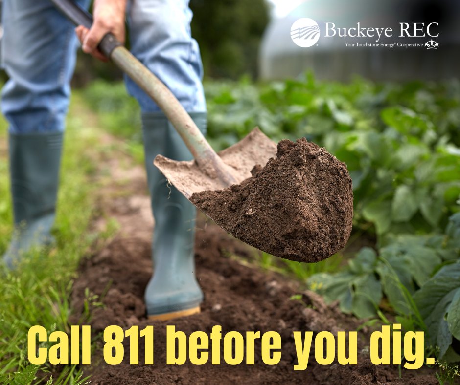 April is National Safe Digging Month, a great reminder to call @Call_OUPS to request the location of buried utilities be marked before digging. Hitting a buried line can disrupt utility service and cause serious injury or death. oups.org. #811beforeyoudig