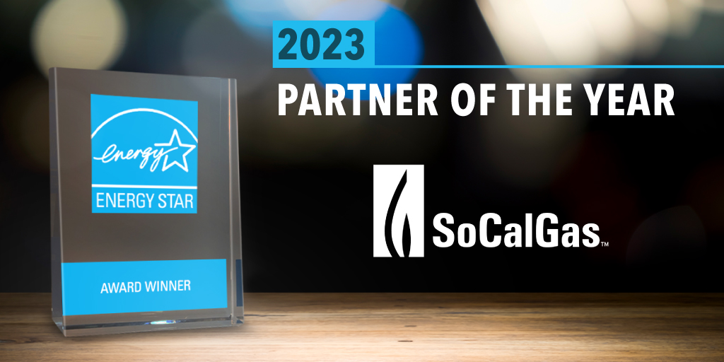 socalgas's tweet photo. SoCalGas earns 2023 ENERGY STAR Partner of the Year (https://t.co/8onSgK0yle) from @EPA for demonstrating leadership in its energy efficiency programs that incorporate ENERGY STAR to help increase the adoption of energy efficiency products in homes, buildings, and facilities. https://t.co/eePFSq7v2E