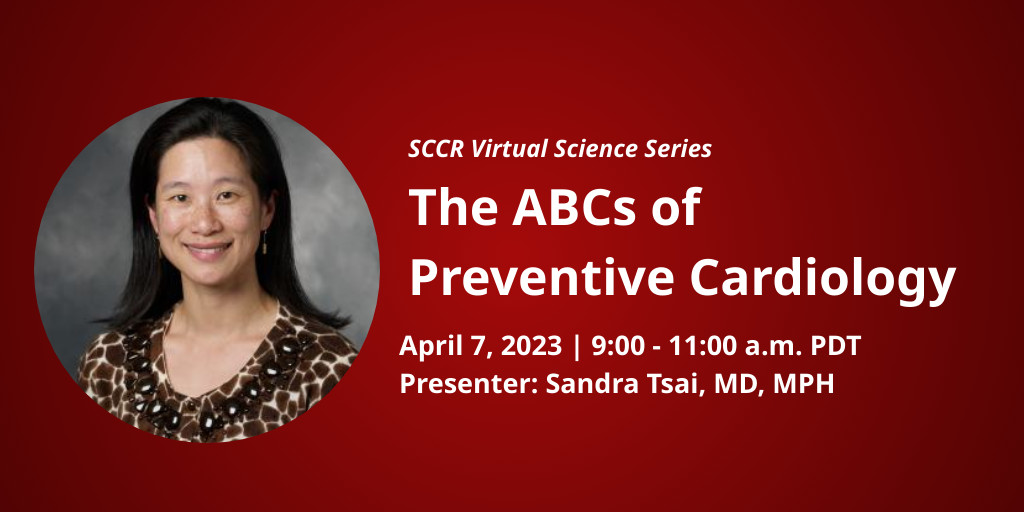 Stanford Center for Clinical Research (@sccr_stanford) on Twitter photo Don't miss our next Virtual Science Series presentation with <a href="/stanford_pcph/">Stanford Primary Care and Population Health</a>'s Sandra Tsai, MD, MPH, on "The ABCs of #PreventiveCardiology." It takes place April 7 at 9 a.m.! bit.ly/42qRNt3 Don't miss our next Virtual Science Series presentation with <a href="/stanford_pcph/">Stanford Primary Care and Population Health</a>'s Sandra Tsai, MD, MPH, on "The ABCs of #PreventiveCardiology." It takes place April 7 at 9 a.m.! bit.ly/42qRNt3