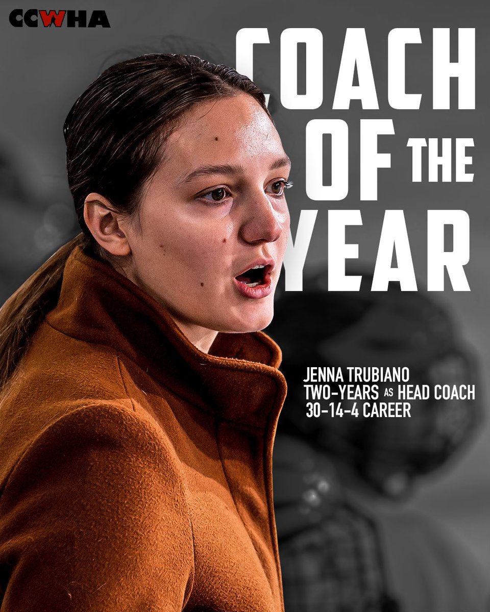 Jenna Trubiano. CCWHA Coach of the Year 🤩