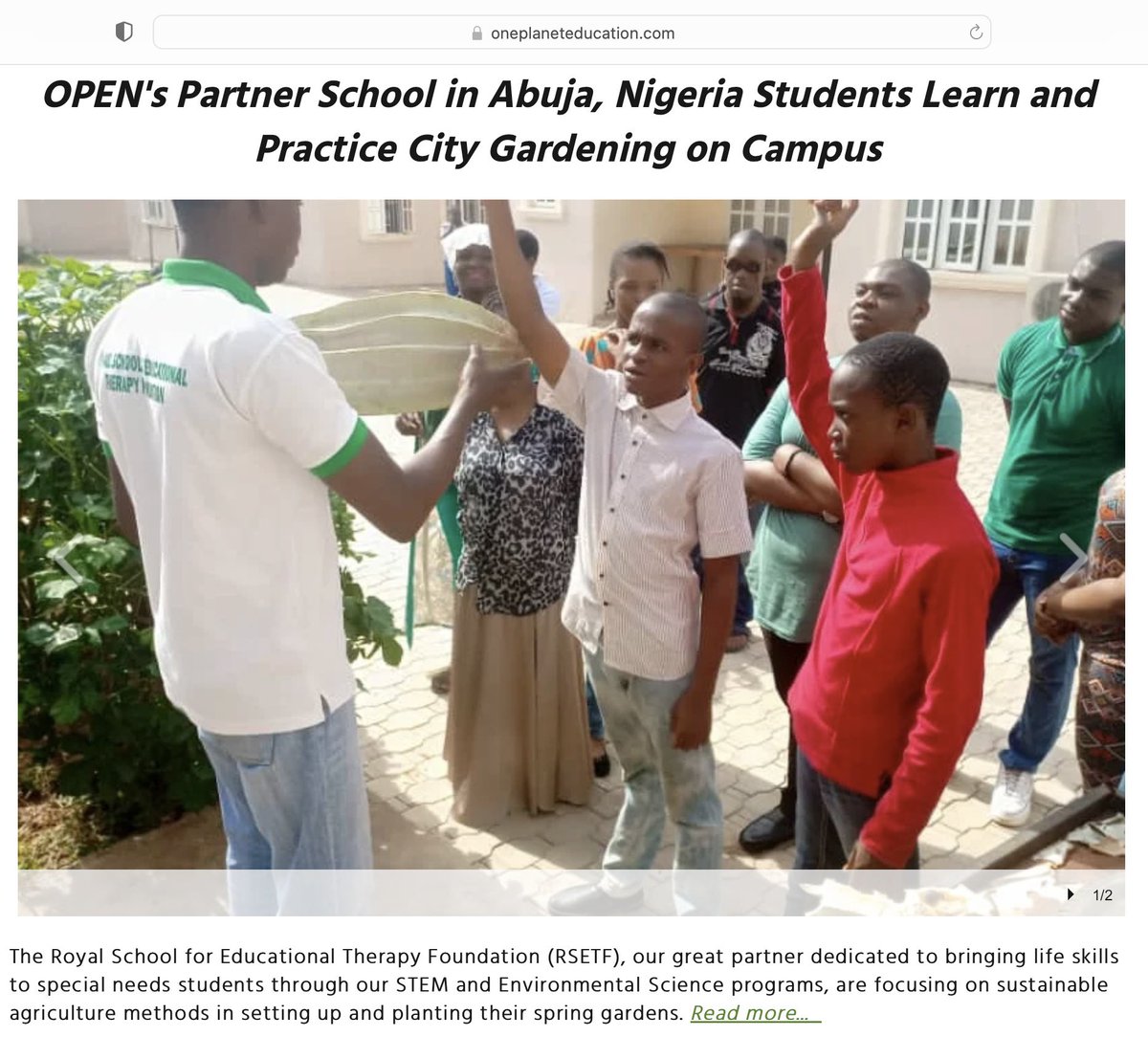 April is Autism Awareness Month. Theme, “Transforming the Narrative: Contributions at home, in the arts and in policy making”, the students at RSETF are featured on our partner’s website for what they are doing with STEM Education.  oneplaneteducation.com. <a href="/openoneplaneted/">One Planet Education Network®</a>