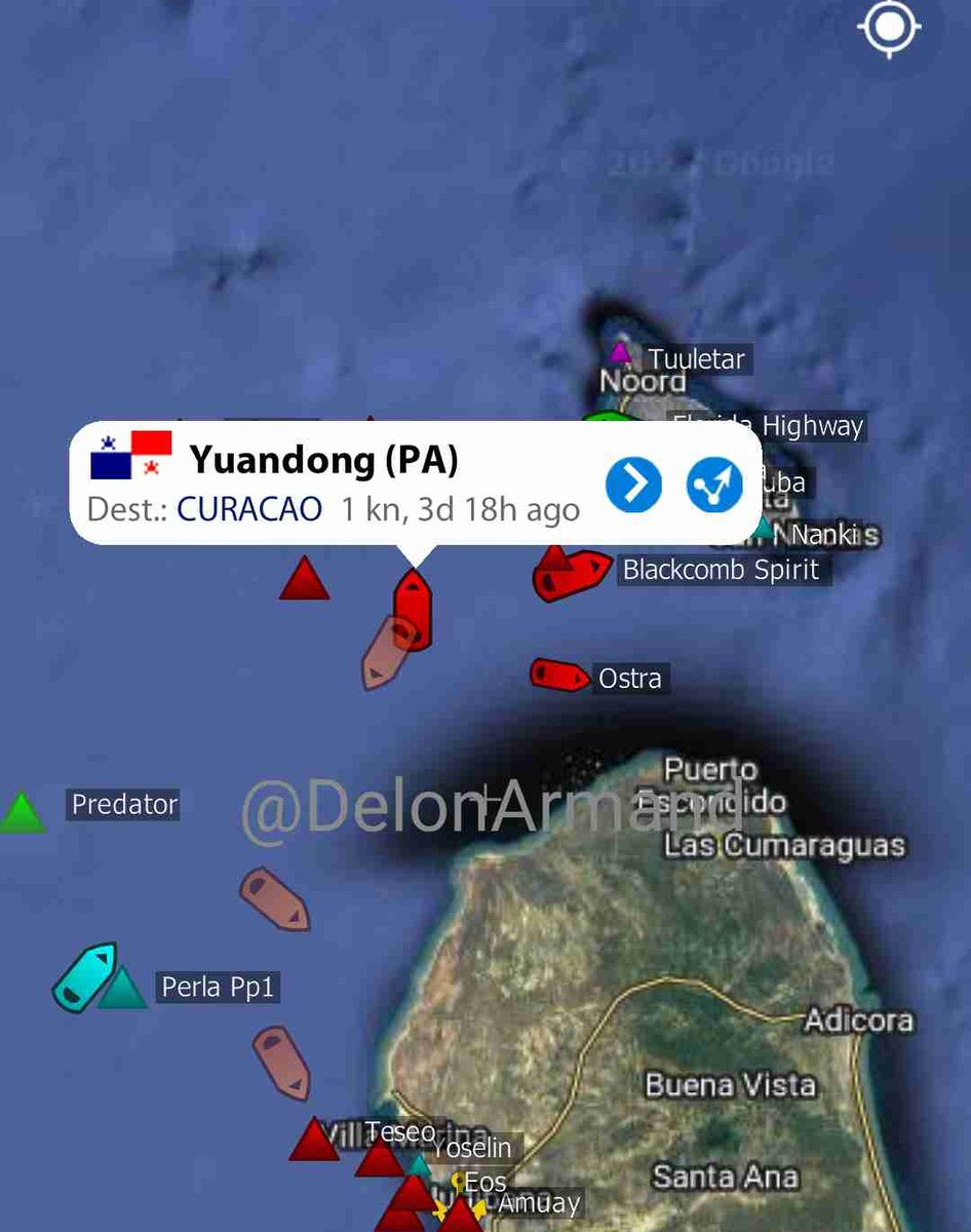 DelonArmand's tweet image. Tanquero furtivo Yuandong que trabaja para las mafias venezolanas del petróleo cargando 90.000 bbl de fuel #oil en el terminal de Guaraguao de Puerto La Cruz, Venezuela, arriba de Dominicana apaga AIS y navegó a PCz como hace regularmente.
⬇️