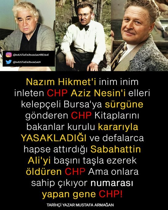 mustafarmagan's tweet photo. Hem ezerler hem de başkası ezmiş gibi yaparlar
Kim?
CHP zihniyetliler tabii https://t.co/mEnqCf7pr3