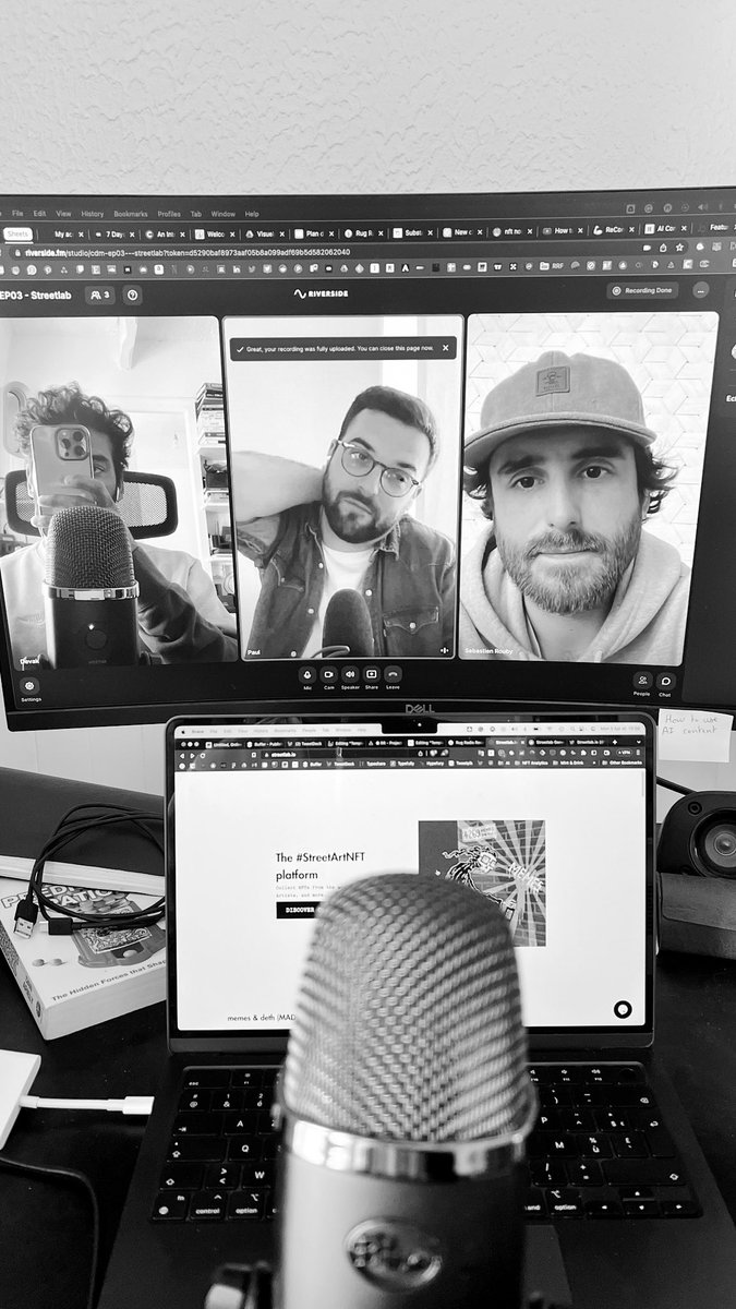 Une belle semaine <a href="/Streetlab_io/">Streetlab.io</a> ☀️

1.Enregistrement Comptoir des Marques avec <a href="/Blattz_eth/">Blattzᵍᵐ</a> co-founder qui nous parle de l’aventure Streetlab

2.Comptoir Web3 en live avec toute l’équipe ce mercredi à 15h45 pour l’ouverture du MAD auction
Lien en commentaire👇