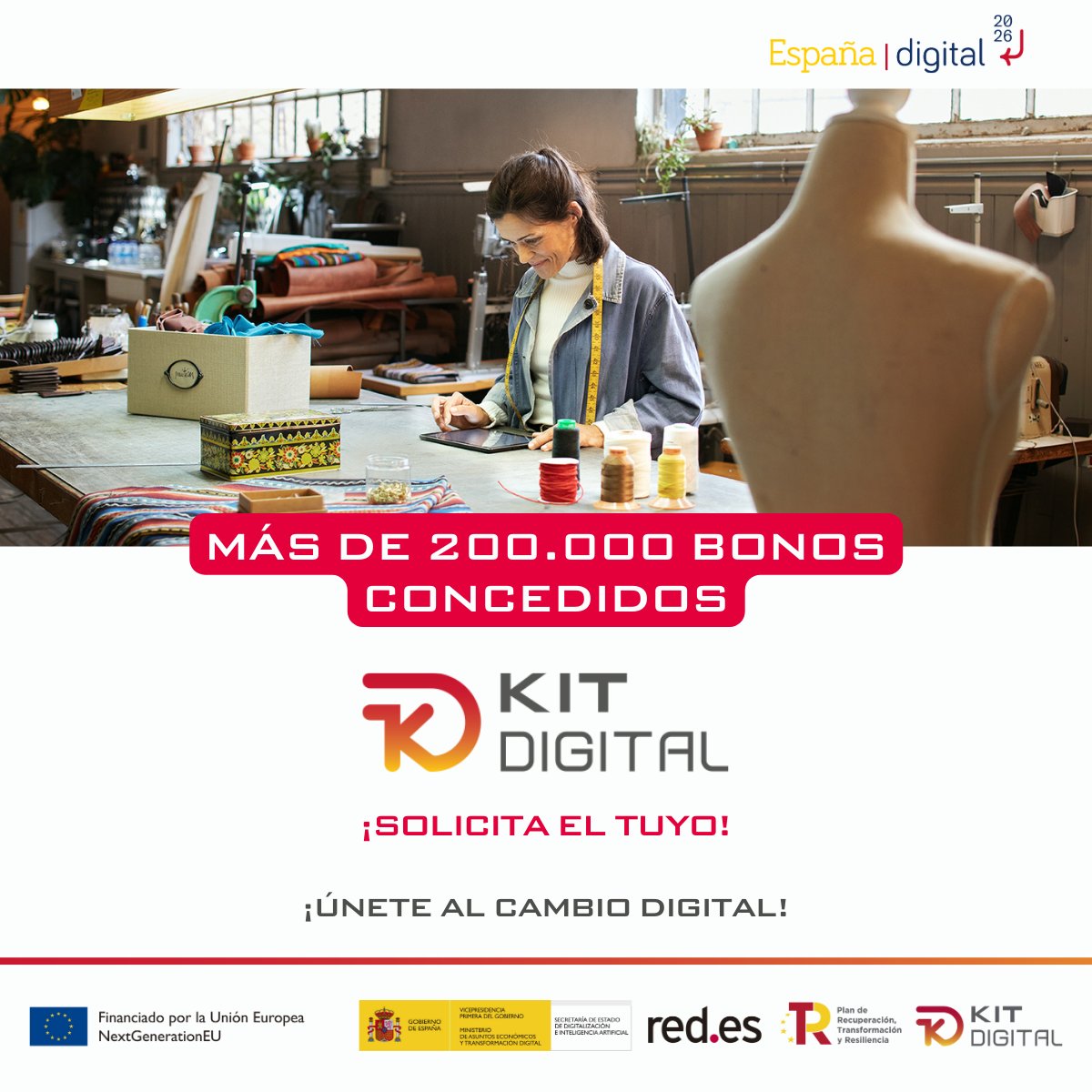 redpuntoes's tweet photo. En marzo de 2022 se abrió la primera convocatoria de #KitDigital. Desde entonces:

👉+200.000 bonos concedidos
👉+1.000 millones de euros de los fondos europeos del #PlanDeRecuperación en manos de las pymes

¡Únete al cambio digital!

@_minecogob @SEDIAgob #NextGenerationEU https://t.co/nUC2hAqQvB