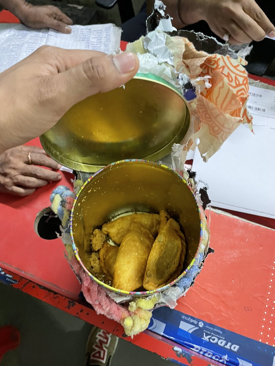 entertaresh's tweet photo. @DTDCIndia this is infuriating. My mother sent sweets for Ram Navami along with a lovely woollen knit cap and the sweets have been eaten and cap torn. I had to pick it up from the warehouse where I could get no answers about who or what has done this. https://t.co/uDqNboDDXc