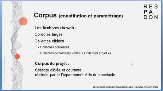 Respadon_Projet's tweet image. Pour cette nouvelle session du colloque #webarchive , Cristina Tosetto @UBMontaigne revient sur l&apos;expérience du #Datasprint #ResPaDon au DataLab @laBnF.
➡️Restitution des résultats du Datasprint :
respadon.medialab.sciencespo.fr
➡️Live FR
cutt.ly/r401gFX
#Hyphe @medialab_ScPo