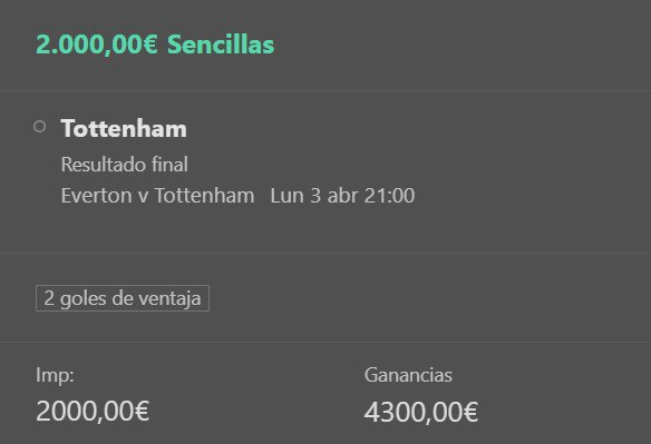 AnonymousBets_'s tweet photo. Pronostico 03/04/2023📷
📷
📷 Premier League - Everton vs Tottenham
📷21:00 CET
📷 Tottenham ganador
📷STAKE 2
📷BET365

En TELEGRAM el pronostico entero  https://t.co/7mPHdne7WT

#apuestasdeportivas #abets #LaLigaSantander  #everton #Tottenham #ligasmartbank #premierleague https://t.co/YH1k5t9Tnd