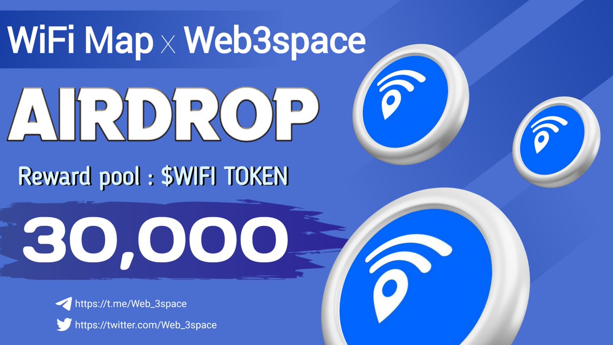 🥳Wifi Map × WEB3 space $WIFI Token #Giveaway

🤩Prize Pool : 30K $WIFI Token (OKX Listing on Apr 7)

To Enter ⤵️
➡️ Follow <a href="/wifimapapp/">WiFi Map</a>
➡️ Like, RT &amp; Tag 3 Friends
➡️ Finish Gleam : wn.nr/KcHCXED

⏰ 8th April

#cryptocurrency #Airdrops #web3 #Crypto #WifiMap #Web3space