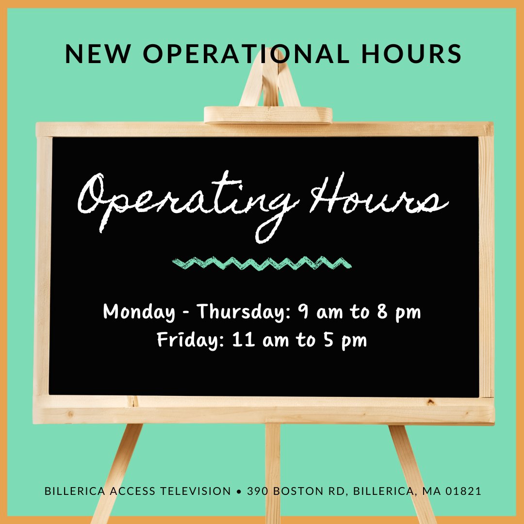 Effective immediately, BATV is now open 9am to 8pm Monday - Thursday. 
Friday, we're open from 11 am to 5pm. Saturday's are appointments only. BATV is closed Sundays.