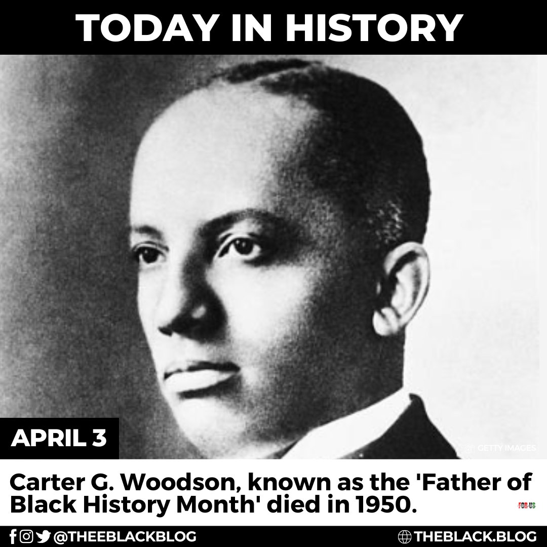 #TodayinHistory Historian Carter G. Woodson died in 1950 at the age of 74. Carter G. Woodson is known as the 'Father of Black History Month.' Woodson was also the second person to earn a PhD from Harvard University. 
Read more: theblack.blog/daily-black-hi…
#TheeBlackBlog #bclrt