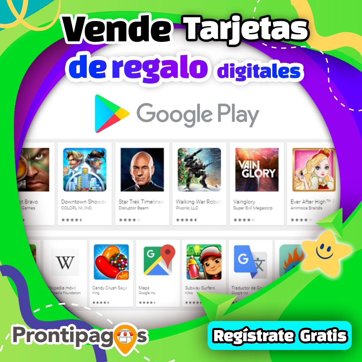 ProntipagosMX's tweet photo. ¡Todo desde una sola plataforma! ✅Vende Tarjetas de regalo digitales de Google Play con @prontipagos y gana las mejores comisiones ⚡️ ¡Contamos con más de 400 de productos electrónicos para tus clientes! Regístrate gratis 👉🏻https://t.co/TjEQ49L4yM https://t.co/vasGQIdEbV