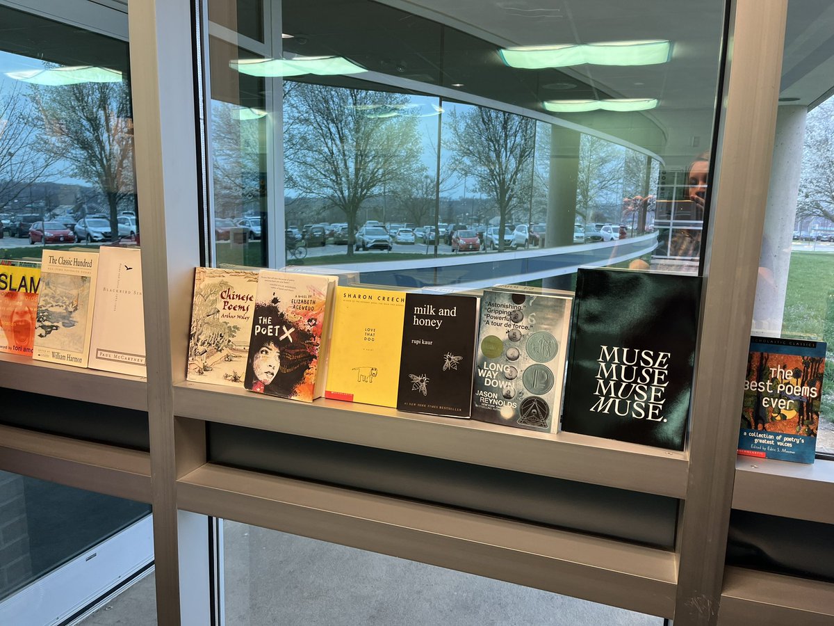 Poetry on the ledge for April! 📚🌦️🌷#NationalPoetryMonth