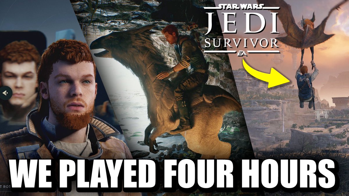 brettnll's tweet photo. .@DynmiteGiraffe played FOUR HOURS of Star Wars Jedi Survivor. Now let’s ask him all about it! 🎥 https://t.co/GwMiD9ANl1 https://t.co/pCAR3W5caN