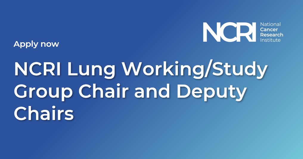 Today, the NCRI Lung Group published its strategic priorities for 2023-2026! We are now inviting applications for Chair and Deputy Chair of each new time-limited working group and the permanent Mesothelioma/Thymoma study group. More information 👉 ow.ly/MMbk50NyQfC