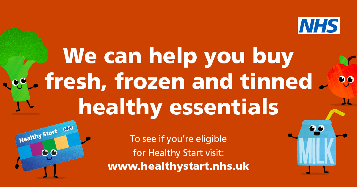 With Healthy Start, you could receive money towards the cost of fresh, frozen and tinned healthy essentials. 🍅 

If you're pregnant, or have a child under the age of 4, you could be eligible. Find out more: healthystart.nhs.uk/how-to-apply/